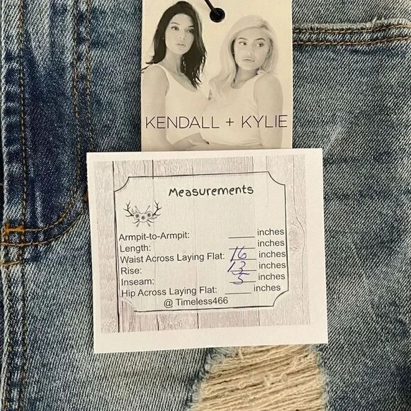 Kendall & Kylie the Icon Short Womens High Rise Blend Denim Blue SZ 7/28 # 1186 - Picture 13 of 15